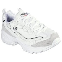 маратонки,дамски,маратонки,skechers,d´lites,trainers,white,leather,suede,mesh,black,&,red,trim,(white)