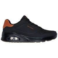 маратонки,мъжки,маратонки,skechers,uno,trainers,black,durabuck,chestnut,suede,mesh,trim,(black)