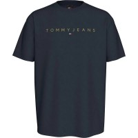 тениска,мъжки,тениски,tommy,jeans,reg,gold,linear,logo,ext,short,sleeve,t,shirt,dark,night,navy,(black)