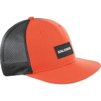 шапка,всички,шапки,salomon,trucker,flat,cap,orange,black,(cherry,tomato,deep,black)