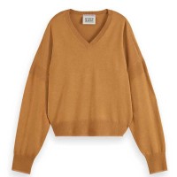 блуза,мъжки,пуловери,дамски,пуловери,scotch,&,soda,178216,v,neck,sweater,brown,(tobacco,melange)