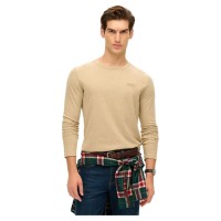 тениска,мъжки,тениски,superdry,essential,logo,long,sleeve,t,shirt,tan,brown,fleck,marl,(beige)
