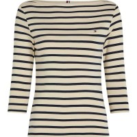 тениска,мъжки,тениски,дамски,тениски,tommy,hilfiger,slim,cody,3,4,sleeve,t,shirt,beige,(fine,stp,country,ivory,drk,n,navy)