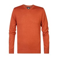 блуза,мъжки,пуловери,petrol,industries,m,3040,kwv200,v,neck,sweater,orange,(warm,chili)