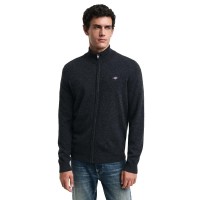 блуза,мъжки,пуловери,дамски,пуловери,gant,8050275,full,zip,sweater,black,(dk,charcoal,melange)