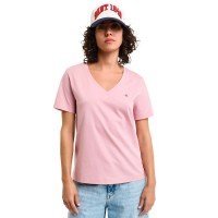 тениска,дамски,тениски,gant,reg,shield,short,sleeve,v,neck,t,shirt,dusty,pink,(pink)