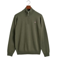 блуза,мъжки,пуловери,дамски,пуловери,gant,superfine,lambswool,half,zip,sweater,green,(juniper,green)
