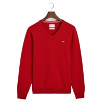 блуза,мъжки,пуловери,gant,superfine,lambswool,v,neck,sweater,bright,red,(red)