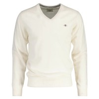 блуза,мъжки,пуловери,gant,superfine,lambswool,v,neck,sweater,cream,(white)