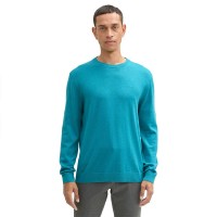 блуза,мъжки,пуловери,tom,tailor,1039805,basic,sweater,turquoise,blue,melange,(blue)