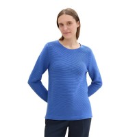 блуза,дамски,пуловери,дамски,плетени,дрехи,tom,tailor,ottoman,sweater,blue,(preppy,jean,blue)