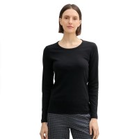 тениска,дамски,тениски,tom,tailor,1044138,long,sleeve,t,shirt,deep,black,(black)