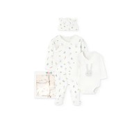пижама,детски,пижами,boboli,knit,long,sleeve,pyjama,bunnies,print,(white)