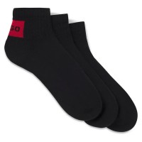 чорапи,мъжки,чорапи,дамски,чорапи,hugo,sh,rib,label,10271620,socks,3,pairs,black,(black)
