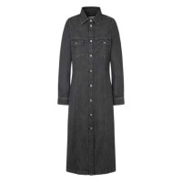 рокля,дамски,поли,и,рокли,pepe,jeans,charcoal,long,sleeve,midi,dress,black,(denim)