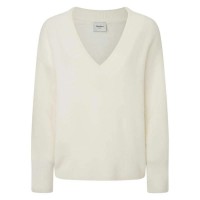 блуза,дамски,пуловери,дамски,плетени,дрехи,pepe,jeans,irma,v,neck,sweater,white,(mousse,white)