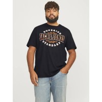 тениска,мъжки,тениски,jack,&,jones,logo,plus,short,sleeve,t,shirt,black