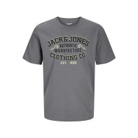 тениска,мъжки,тениски,jack,&,jones,logo,plus,short,sleeve,t,shirt,castlerock,(grey)