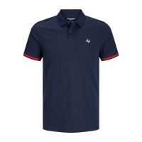 блуза,с,къс,ръкав,мъжки,блузи,с,яка,jack,&,jones,jersey,logo,short,sleeve,polo,sky,captain,play,(blue)