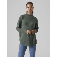 блуза,дамски,пуловери,дамски,плетени,дрехи,vero,moda,plaza,high,neck,sweater,dark,forest,melange