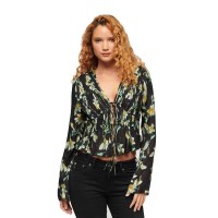 дамски,блузи,superdry,70s,pleated,long,sleeve,blouse,wild,lillies
