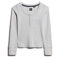 тениска,дамски,тениски,superdry,athletic,button,long,sleeve,t,shirt,grey,(ice,grey,marl)