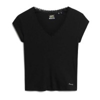 тениска,мъжки,тениски,дамски,тениски,superdry,essential,lace,trim,short,sleeve,t,shirt,black,(black)