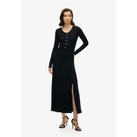 рокля,дамски,поли,и,рокли,superdry,henley,long,sleeve,midi,dress,black,(black)