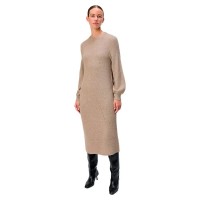 рокля,дамски,поли,и,рокли,object,ditte,re,long,sleeve,long,dress,desert,taupe,detail,melange,(beige)