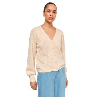 жилетка,дамски,пуловери,дамски,плетени,дрехи,object,inge,cardigan,sandshell,detail,melange,(beige)