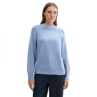 блуза,дамски,пуловери,дамски,плетени,дрехи,tom,tailor,knit,plated,rib,sweater,calm,blue,rib,structure,(blue)