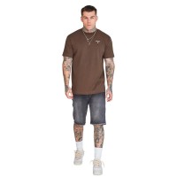 тениска,мъжки,тениски,дамски,тениски,siksilk,graphic,short,sleeve,t,shirt,brown,(brown)