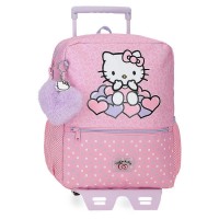 чанта,с,колела,куфари,hello,kitty,hearts,&,dot,32cm,trolley,bag,pink
