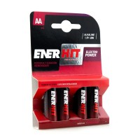 батерии,enerhit,lr06,1.5v,aa,alkaline,battery,4,units,clear,(red)