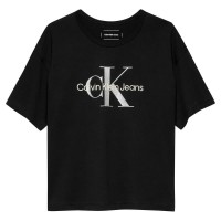 тениска,детски,тениски,calvin,klein,monologo,glitter,short,sleeve,t,shirt,ck,black,(black)