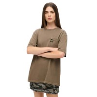 тениска,дамски,тениски,superdry,contrast,stitch,pocket,short,sleeve,t,shirt,washed,morel,brown,(brown)