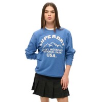 блуза,дамски,блузи,superdry,lo,fi,outdoors,graphic,sweatshirt,ocean,blue,marl,(blue)