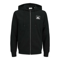 блуза,мъжки,пуловери,jack,&,jones,one,color,summer,full,zip,sweatshirt,black