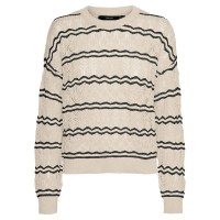 блуза,дамски,пуловери,дамски,плетени,дрехи,vero,moda,bella,sweater,birch,stripes,black,(beige)