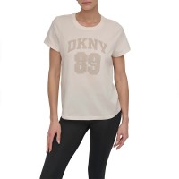 тениска,дамски,тениски,dkny,arched,89,distressed,rhinestone,logo,short,sleeve,t,shirt,eggnog,pebble,(beige)