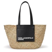 чанта,всички,чанти,karl,lagerfeld,raffia,tote,bag,natural,black,(beige)