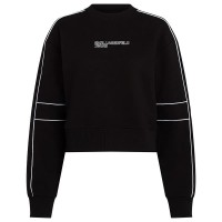 блуза,дамски,блузи,karl,lagerfeld,relaxed,crop,piping,sweatshirt,black