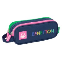 канцеларски,принадлежности,safta,double,benetton,damero,pencil,case,blue,(multicolor)
