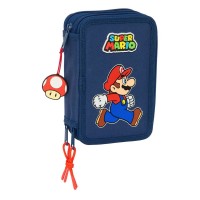 канцеларски,принадлежности,safta,triple,filled,super,mario,trick,pencil,case,36,pieces,blue,(multicolor)