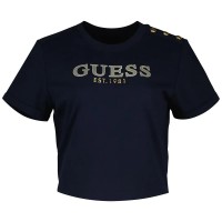 тениска,дамски,тениски,guess,cn,cropped,washed,logo,short,sleeve,t,shirt,blackened,blue,(blue)