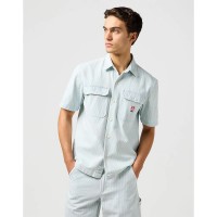риза,с,къс,ръкав,дамски,ризи,мъжки,ризи,wrangler,casey,jones,short,sleeve,shirt,blue,(light,wash)