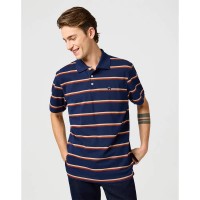 блуза,с,яка,мъжки,блузи,с,яка,wrangler,stripe,short,sleeve,polo,navy,(blue)