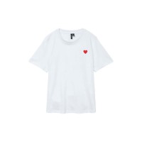 тениска,дамски,тениски,vero,moda,paulina,short,sleeve,t,shirt,bright,white,red,heart,(white)