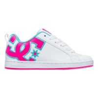 обувки,дамски,маратонки,dc,shoes,court,graffik,trainers,white,crazy,pink,blue,(white)