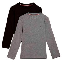 детско,бельо,tommy,hilfiger,signature,essential,long,sleeve,base,layer,2,units,medium,grey,heather,black,(black,grey)
